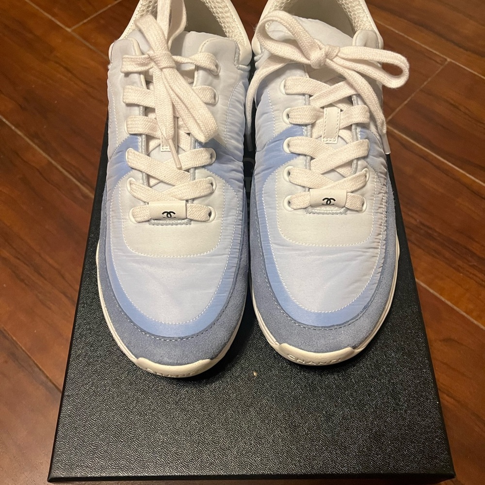 ***SOLD***CHANEL Light Blue and White Athletic Shoes